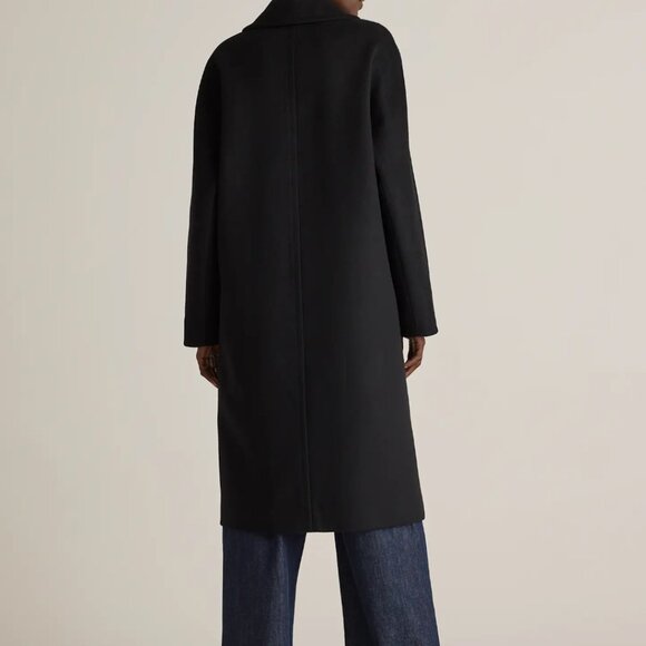 Quince Italian Wool Double-Breasted Slouch Coat Black Size small NWOT - Picture 2 of 8